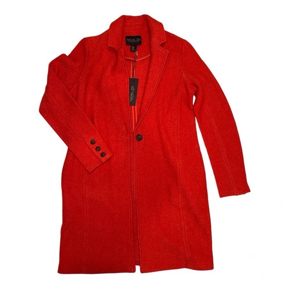 Rachel Zoe Women’s Hygge Orange Wool Blend Jacket Coat Peacoat Size Small - Picture 1 of 9